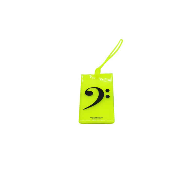 Luggage Tag – Colourful Soft Rubber with Black Bass Clef