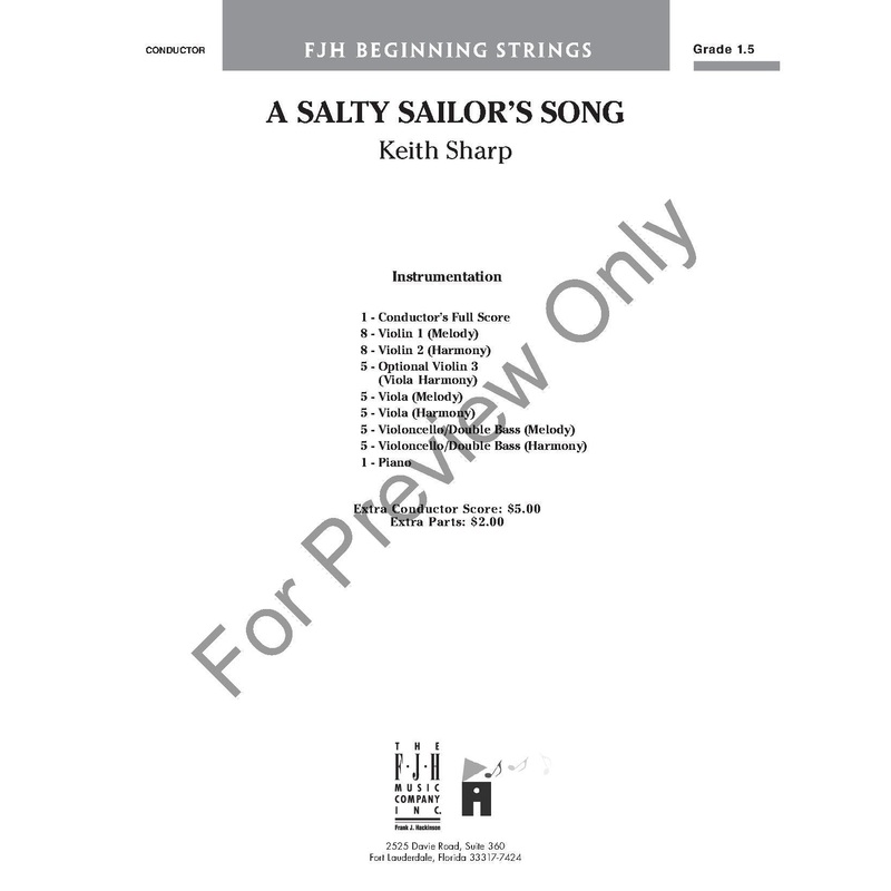 A Salty Sailor’s Song (Keith Sharp) for String Orchestra