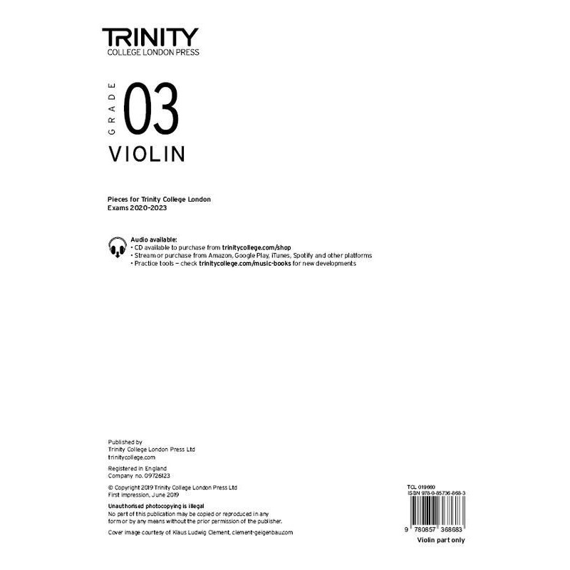 Trinity College London Violin 2020-23 Grade 3 Part Only