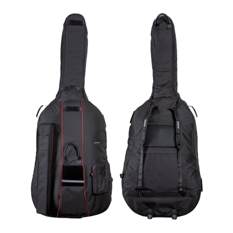 GEWA Prestige Double Bass Bag with Wheels Black – 3/4