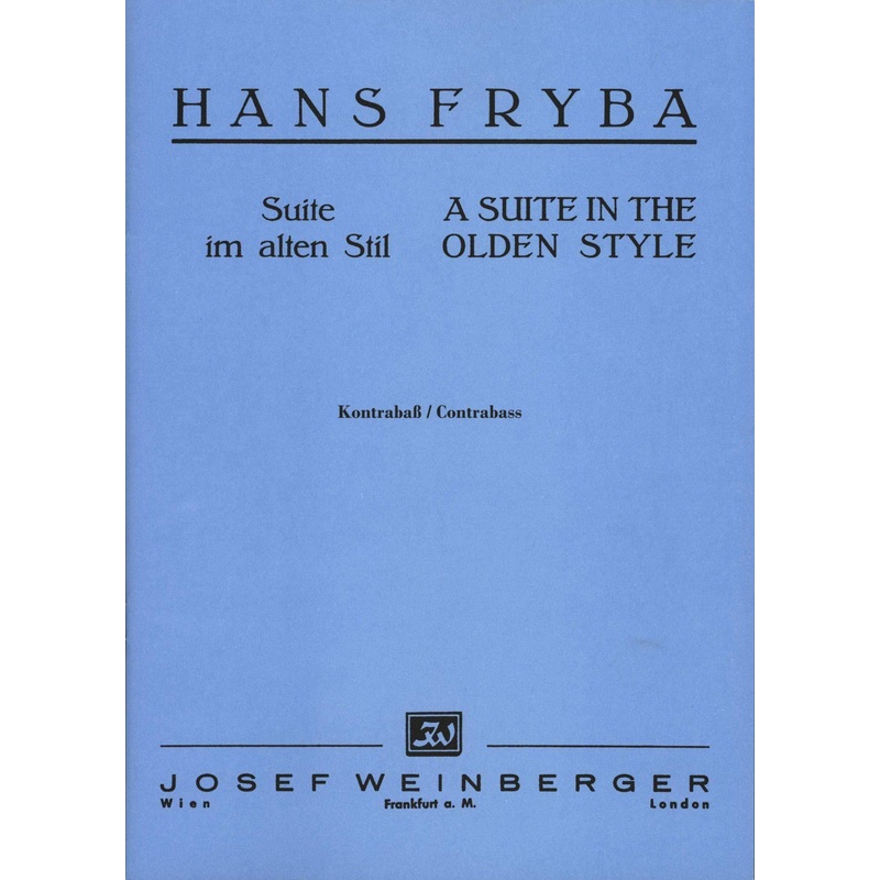Fryba, Suite in Olden Style for Double Bass (Josef Weinberger)