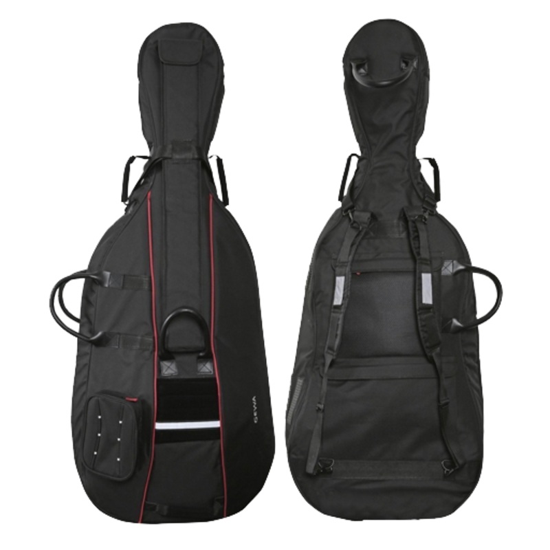 GEWA Prestige Cello Gig Bag 25mm Padding Black with Wheels – 4/4