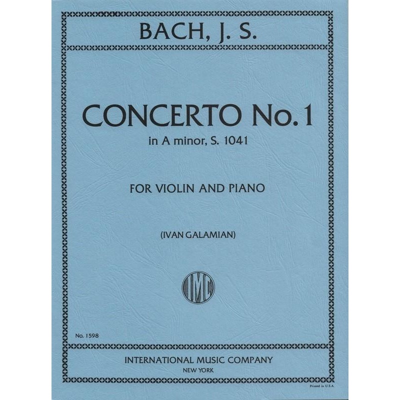 Bach, J.S., Concerto in A Minor BWV 1041 for Violin and Piano (IMC)