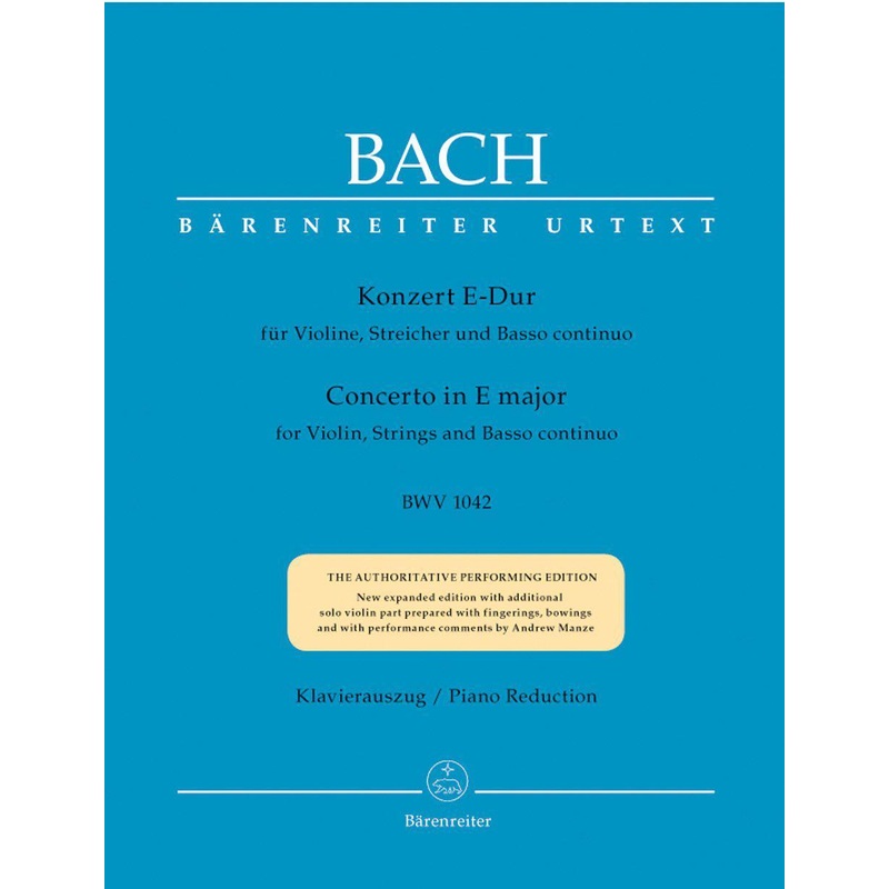 Bach, J.S., Concerto in E BWV 1042 for Violin and Piano (Barenreiter)