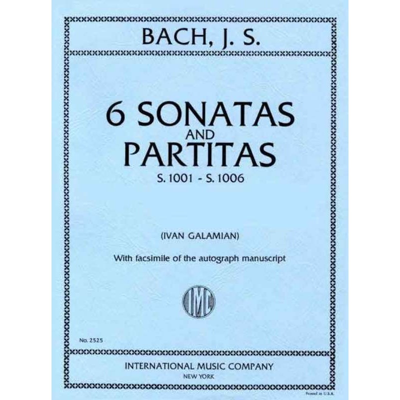 Bach, J.S., Three Sonatas and Three Partitas BWV 1001-1006 for Violin (IMC)