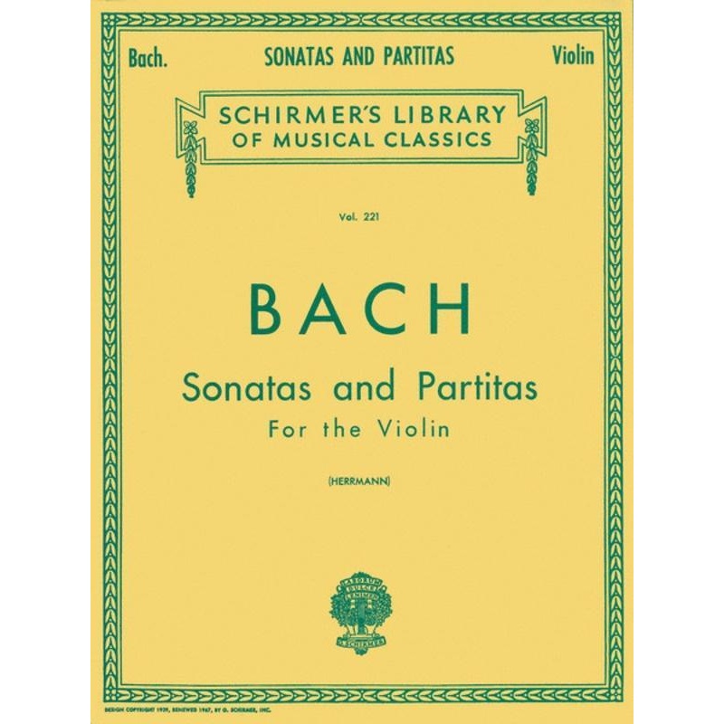 Bach, J.S., Three Sonatas And Three Partitas BWV 1001-1006 for Violin (Schirmer)
