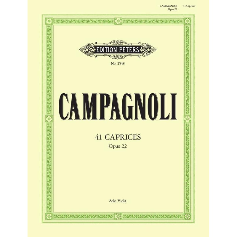 Campagnoli, 41 Caprices Op. 22 for Viola (Peters)