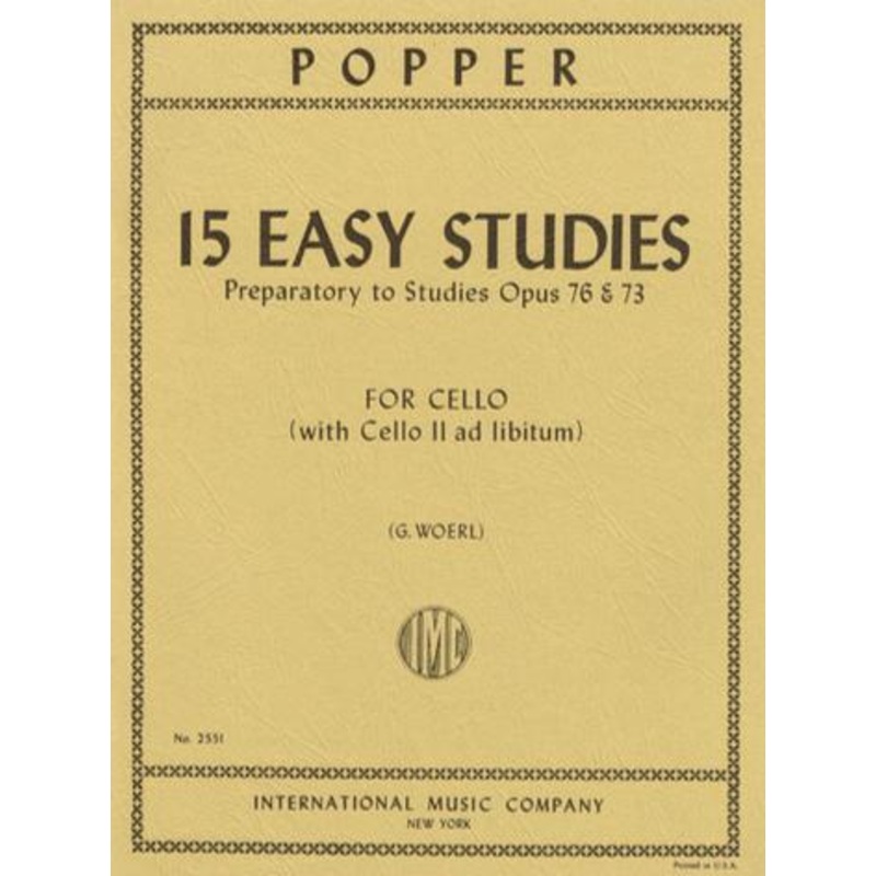 Popper, 15 Easy Studies for Cello (IMC)