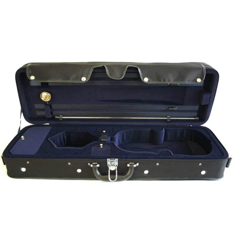 TG Oblong Violin Case Hill Style 1/2 – Black with Blue Interior