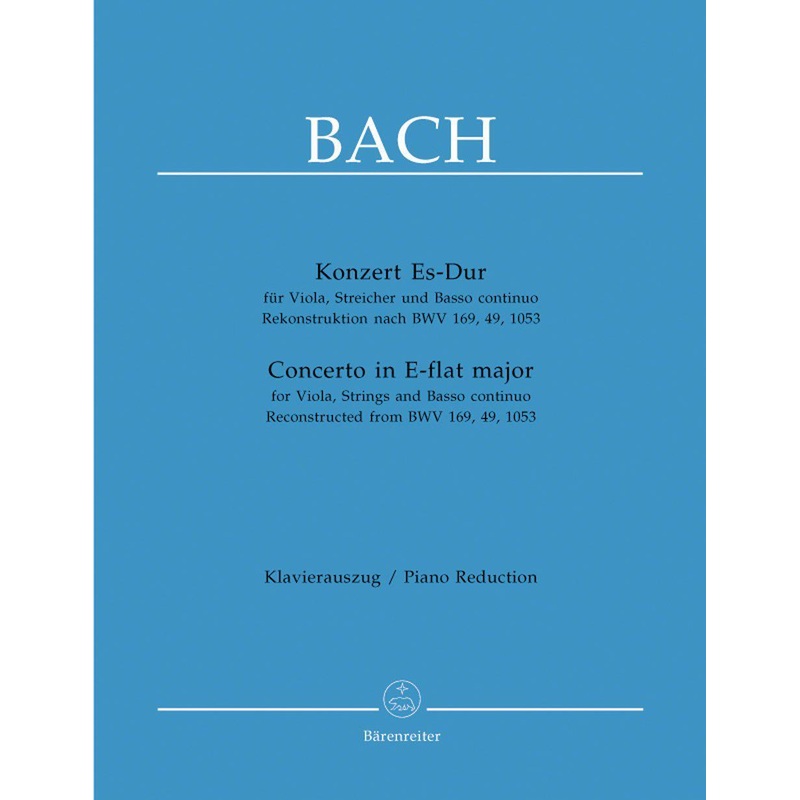 Bach, Concerto in E flat for Viola and Piano (Barenreiter)