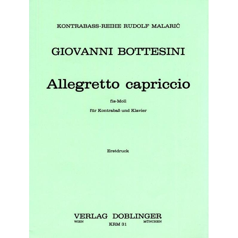 Bottesini, Allegretto Capriccioso for Double Bass and Piano (Doblinger)