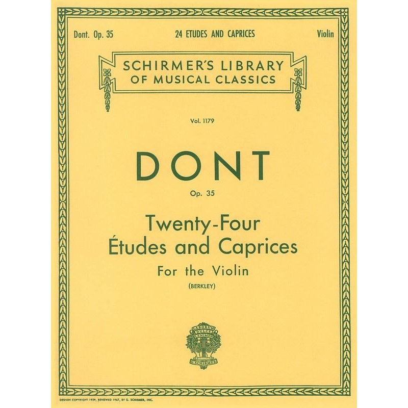Dont, 24 Etudes And Caprices Op. 35 for Violin (Schirmer)