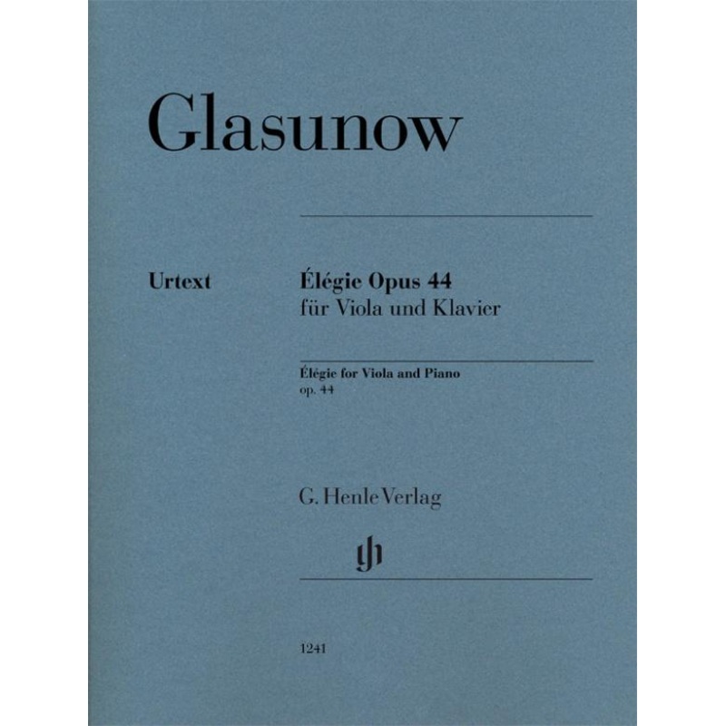 Glazunov, Elegie Op. 44 for Viola and Piano (Henle)