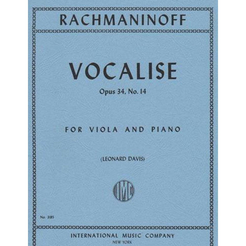 Rachmaninoff, Vocalise Op. 34 No. 14 for Viola and Piano (IMC)