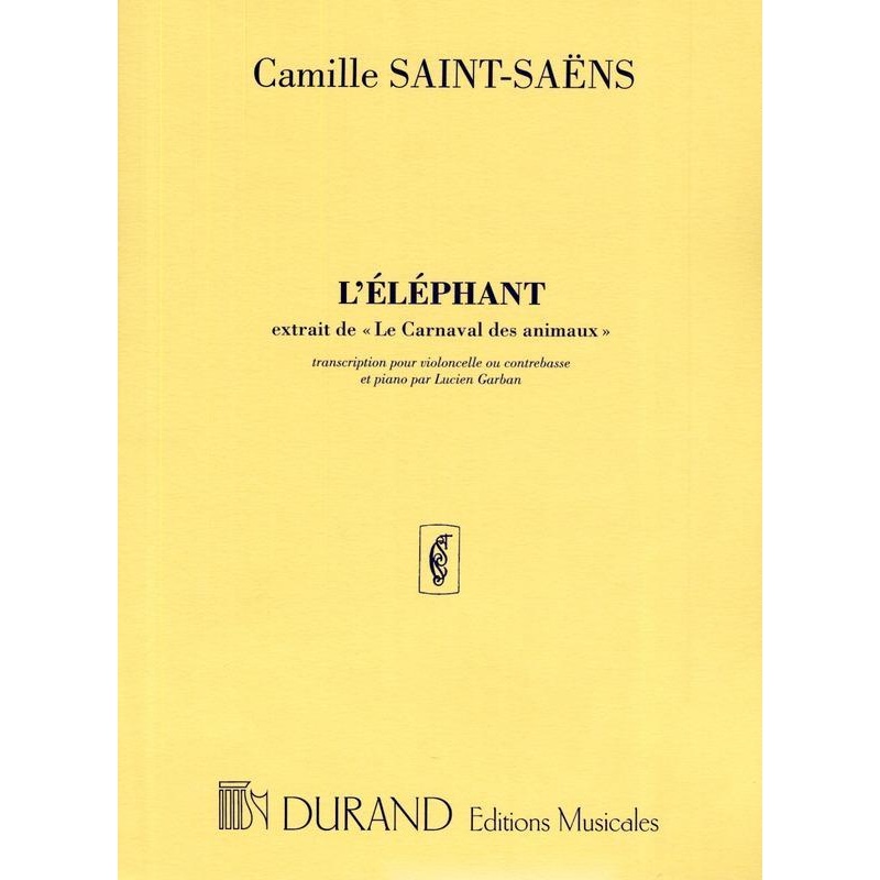 Saint Saens, The Elephant for Double Bass and Piano (Durand)