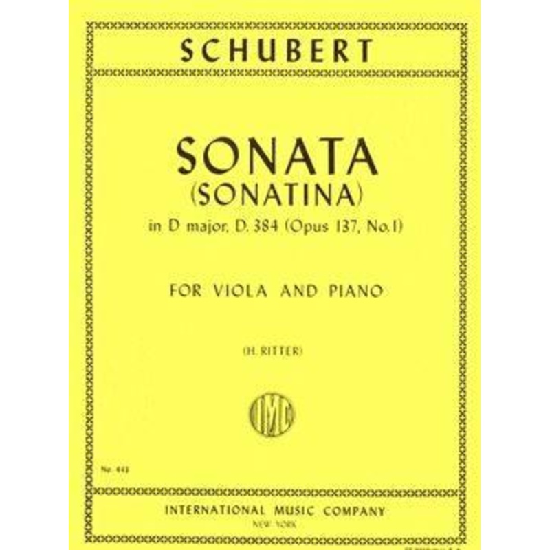Schubert, Sonatina in D Op. 137 No. 1 for Viola and Piano (IMC)