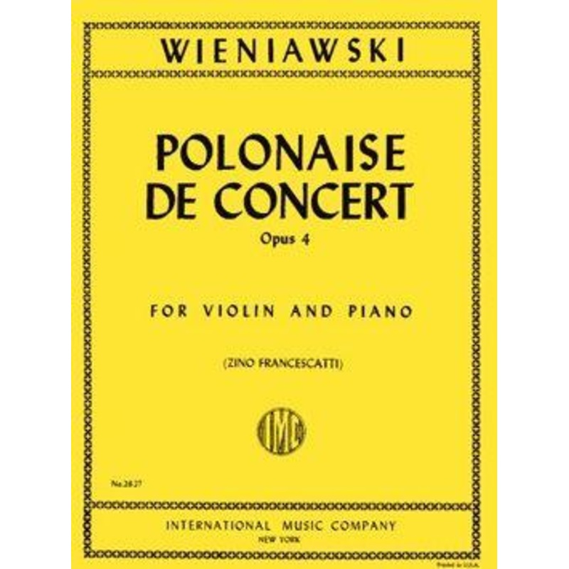 Wieniawski, Polonaise de Concert Op. 4 for Violin and Piano (IMC)