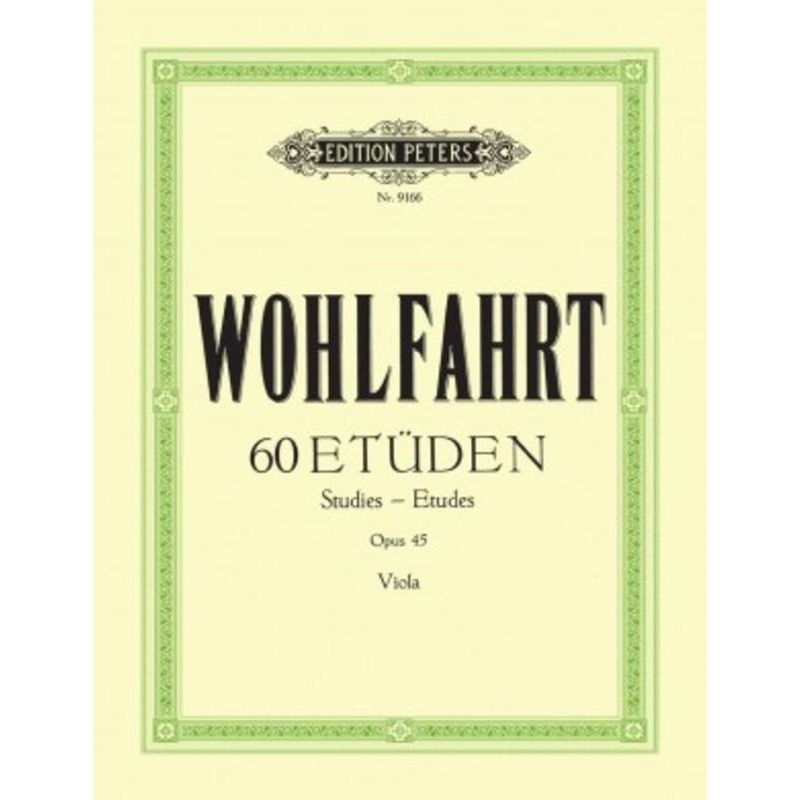 Wohlfahrt, 60 Studies Op. 45 for Viola (Peters)