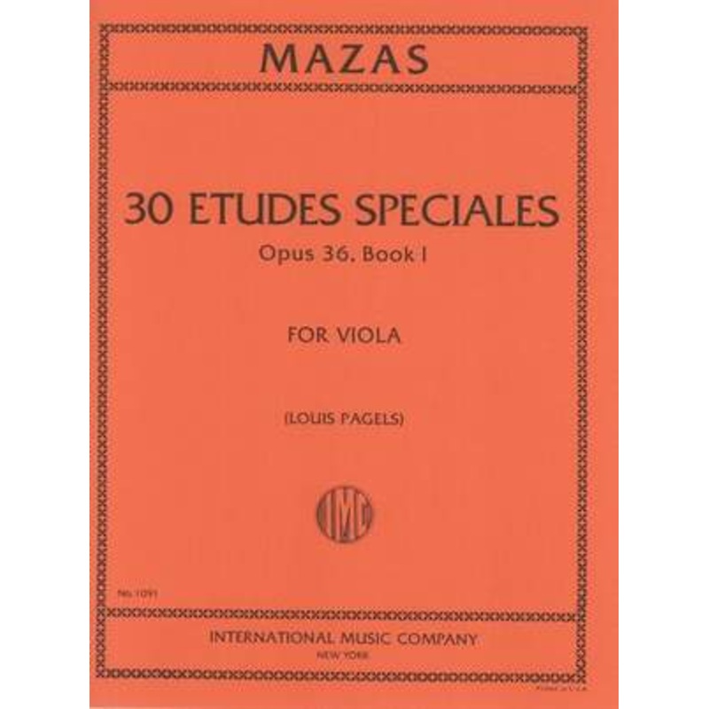 Mazas, Etudes Speciales Op. 36 No. 1 for Viola (IMC)