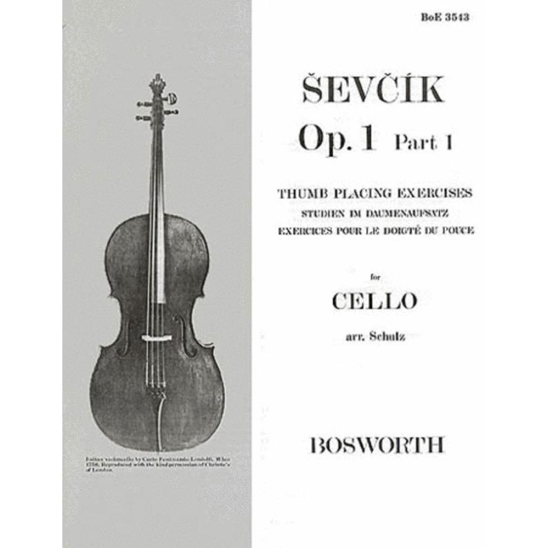 Sevcik, Op. 1 Part 1 for Cello (Bosworth)