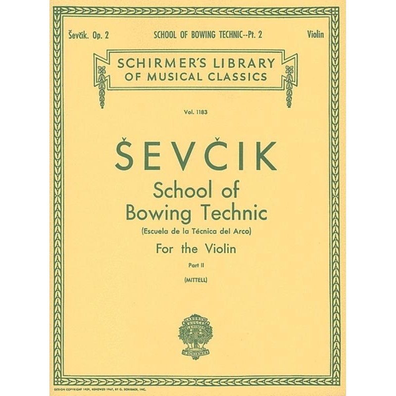 Sevcik, Op. 2 Part 2 for Violin (Schirmer)