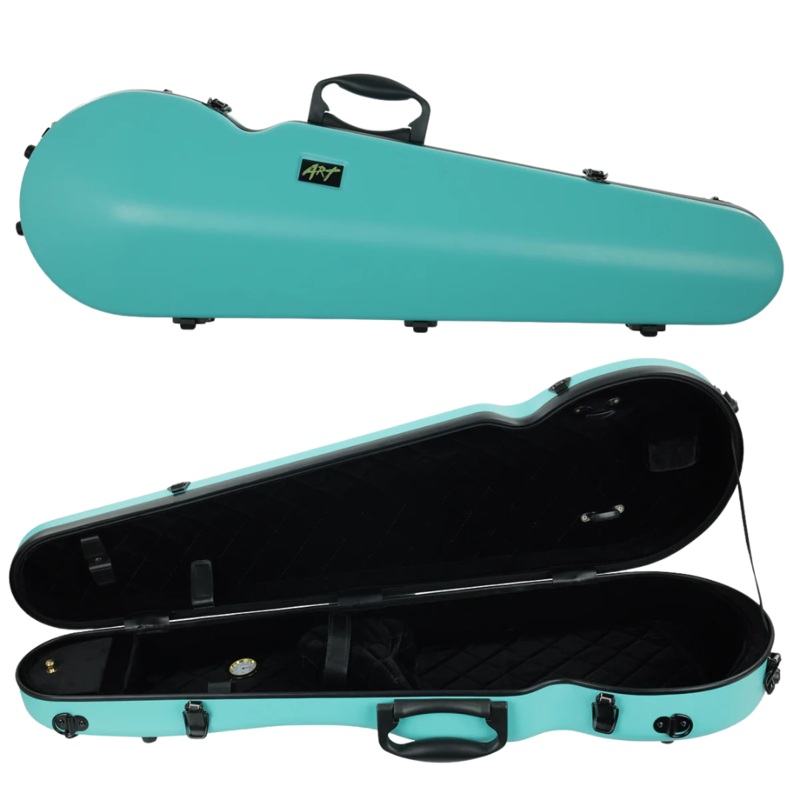 ART Shaped Violin Case Turquoise Green 3/4-4/4