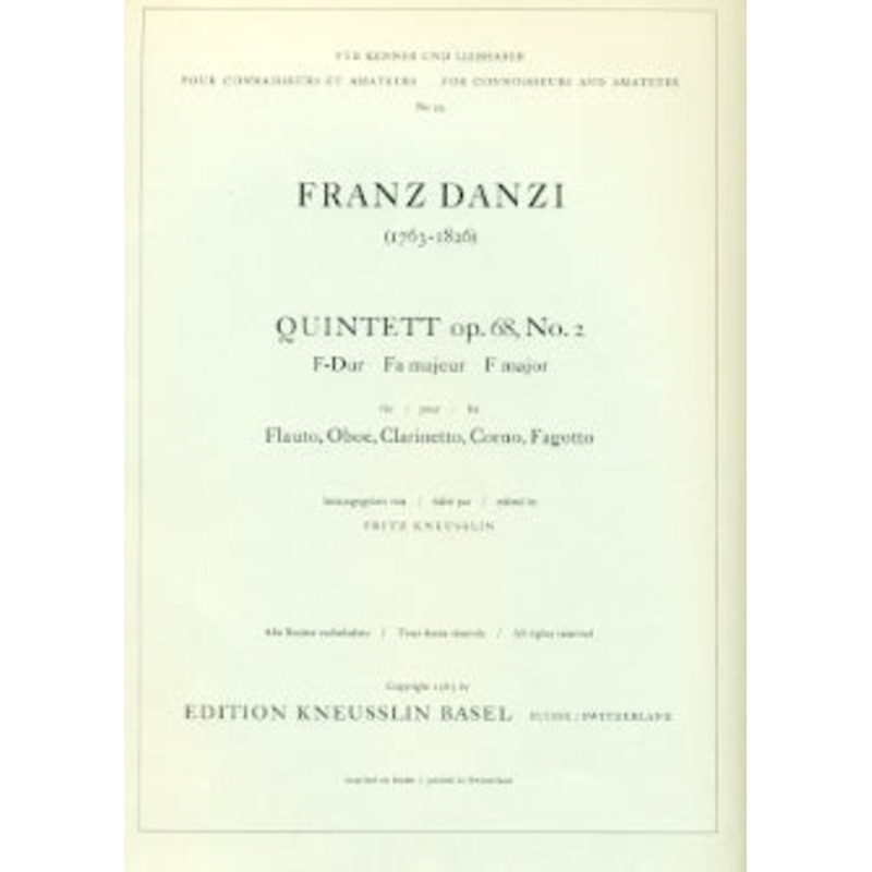 Quintett Op. 68, No. 2 in F Major (Wind Quintet)