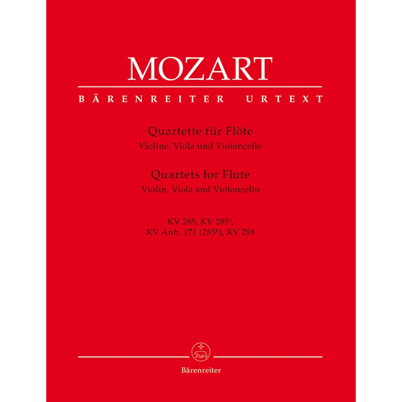 Flute Quartets (K285, K298, and K285b) (Flute, Violin, Viola, Cello)
