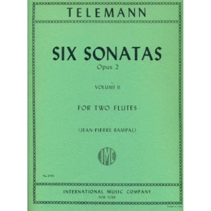 Six Sonatas, Op. 2 – Volume 2 (Two Flutes)