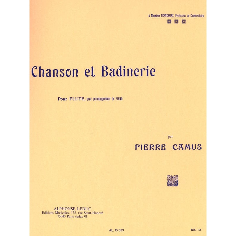 Chanson Et Badinerie (Flute and Piano)