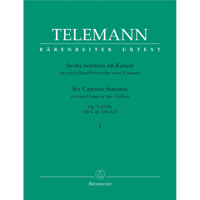 Six Canonic Sonatas Volume 1, TWV 40: 118-120 (Two Flutes)