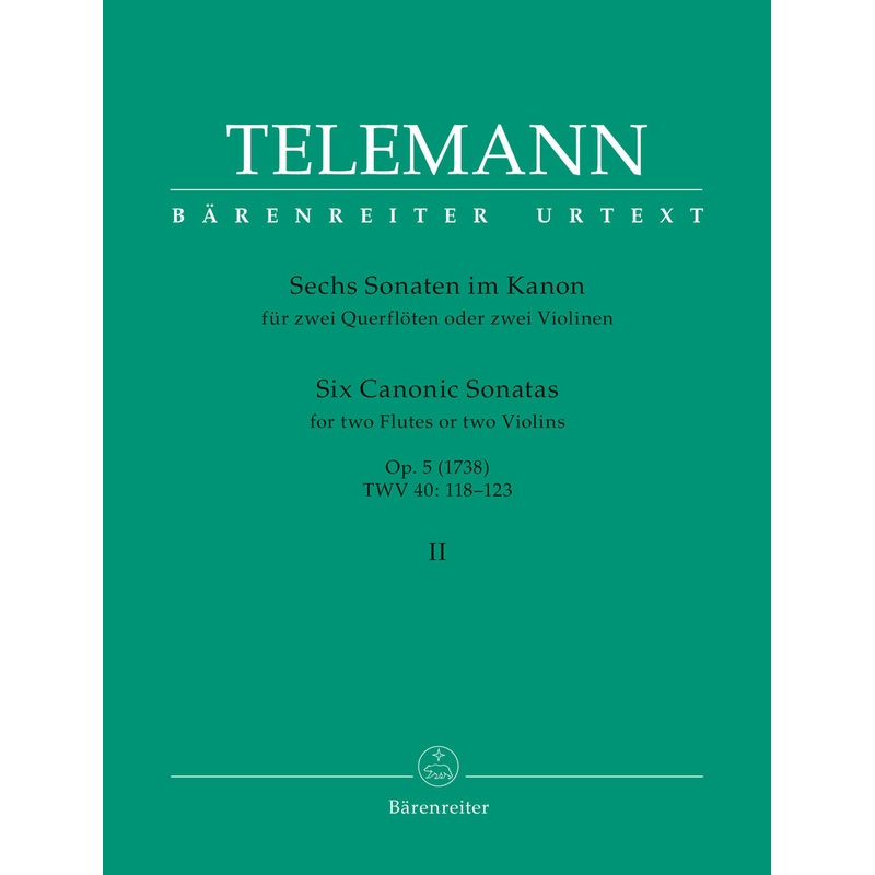 Six Canonic Sonatas Volume 2, TWV 40: 121-123 (Two Flutes)