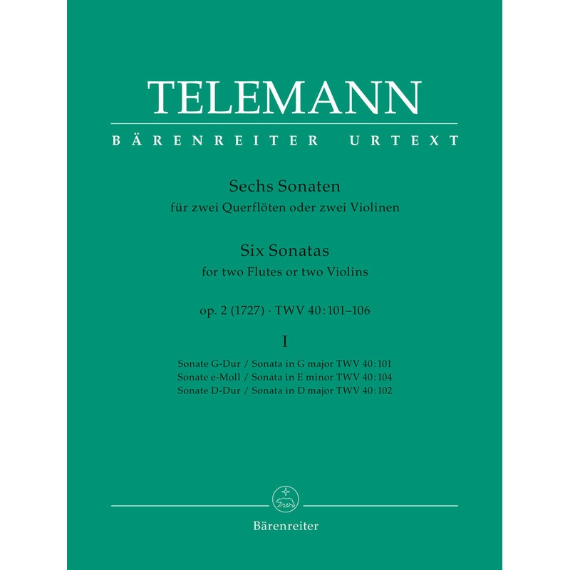 Six Sonatas Volume 1, TWV 40:101, 102, 104 (Two Flutes)