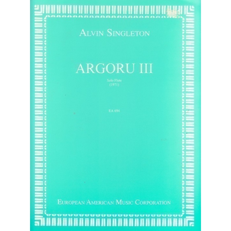 Argoru III for Solo Flute (Flute Alone)
