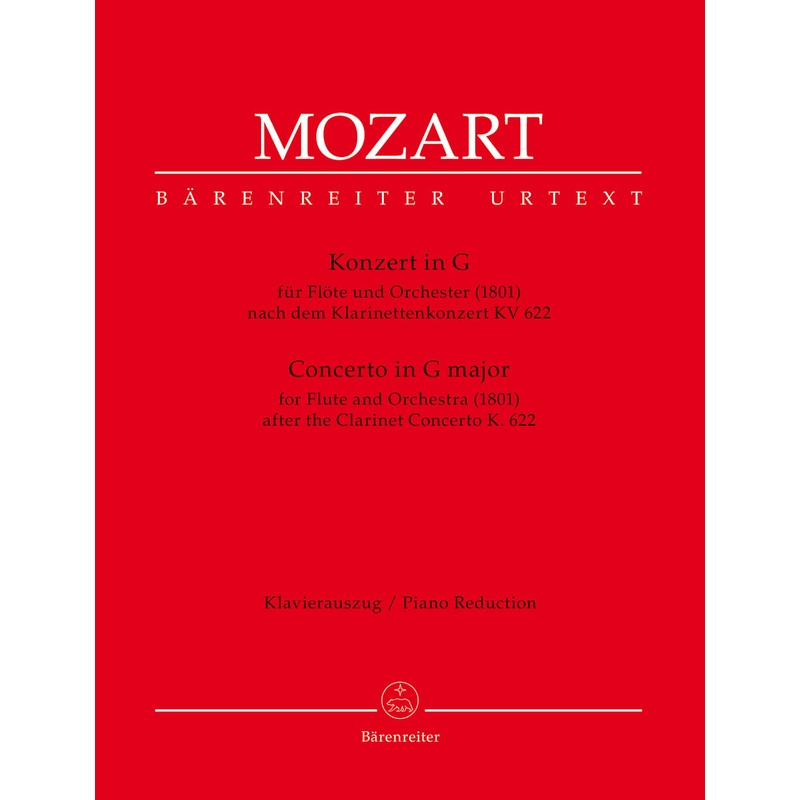 Concerto in G major (After the Clarinet Concerto, K 622) (Flute and Piano)