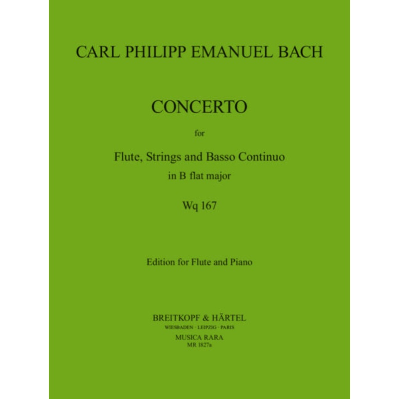 Flute Concerto in Bb major, Wq 167 – Urtext (Full Score)