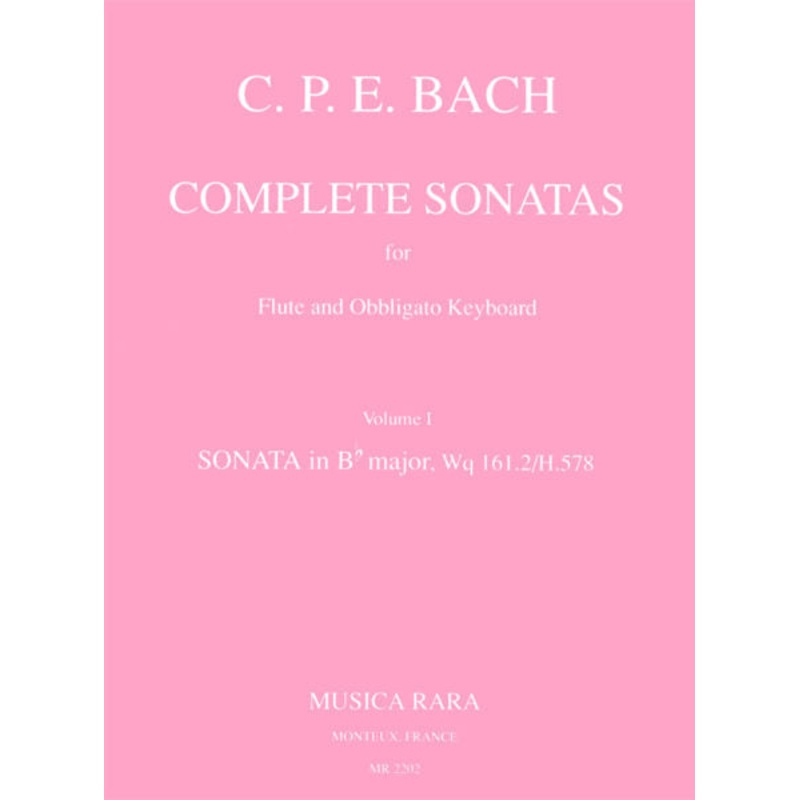 Complete Sonatas for Flute and Keyboard; Vol. 1 – Sonata in B-flat major, Wq 161.2 (Flute and Piano)