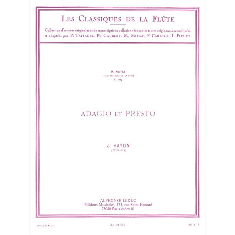 Adagio et Presto (Classiques No.78) (Flute and Piano)