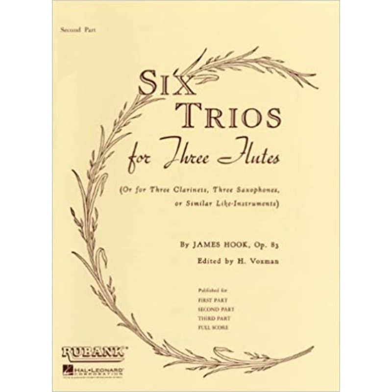 Six Trios for Three Flutes Op. 83, Second Part Only (Three Flutes)