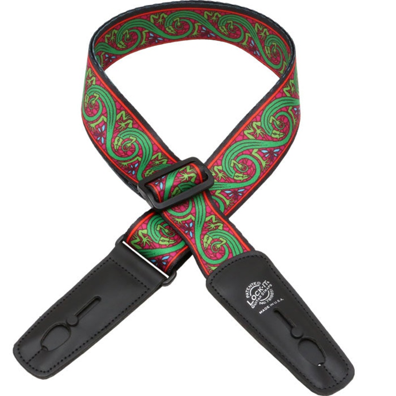 Henry Heller LIS-033-BM3 2 Soft Plush Poly Strap w/ Lock-It Ends, Bob Masse, Red and Green