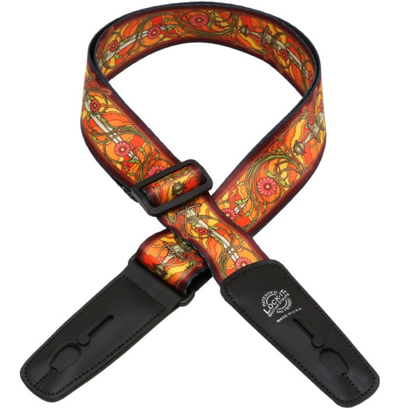 Henry Heller LIS-034-BM4 2 Soft Plush Poly Strap w/ Lock-It Ends, Bob Masse, Red and Orange