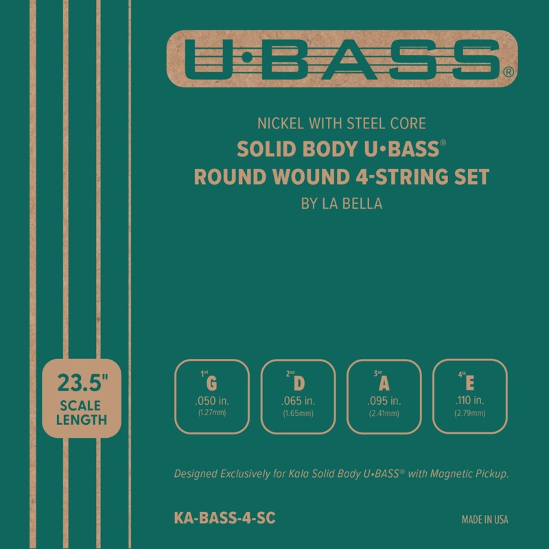 Kala KA-BASS-4-SC Solid Body UBASS Strings, Round Wound, 4-String