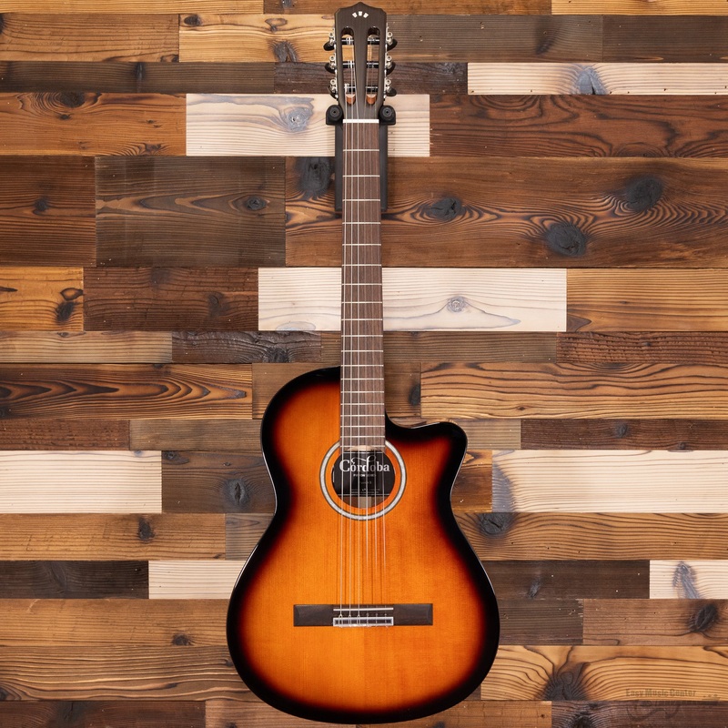 Cordoba FUSION5-EDGE-BST Aimm Exclusive Fusion 5, Spruce Top, Flame Mah b/s, Edge Burst
