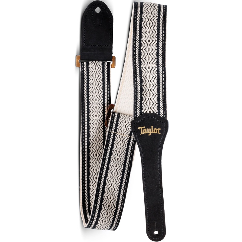 Taylor 4015-20 2 Academy Strap, Wht/Blk, Jacquard Cotton