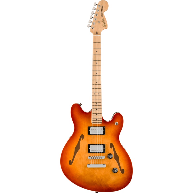 Squier 037-8452-547 Affinity Starcaster Deluxe, Maple FB, Sienna Sunburst