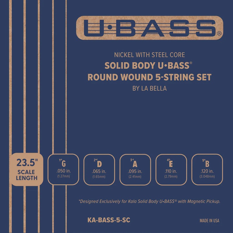 Kala KA-BASS-5-SC Solid Body UBASS Strings, Round Wound, 5-String