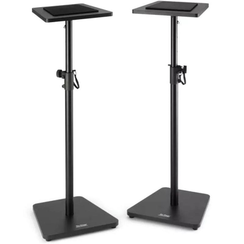On Stage SMS7500B Studio Monitor Stands, Wood, Black, Pair