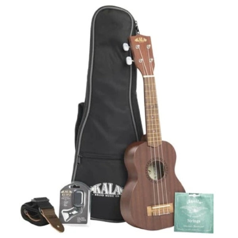 Kala KA-15S-BUNDLE Soprano Satin Mahogany Ukulele Bundle