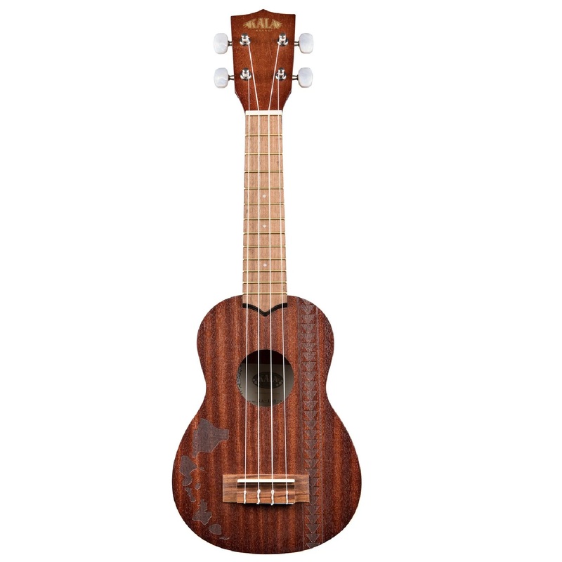 Kala KA-15S-H2 Soprano Satin Mahogany Ukulele, Hawaiian Islands