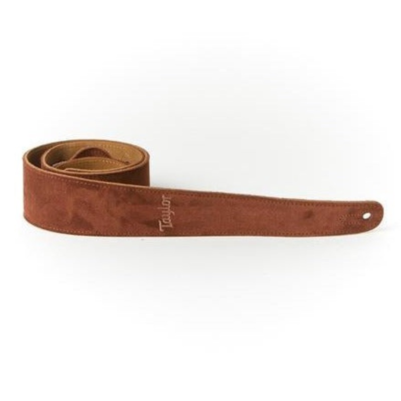 Taylor 4400-25 Embroidered Suede 2.5 Guitar Strap, Chocolate Brown